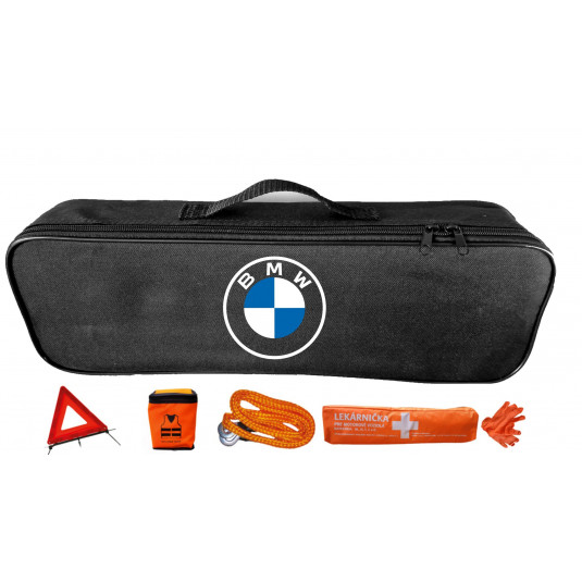 Taška do auta s lékárničkou a povinnou výbavou pro BMW – odolná textilní sada s potiskem