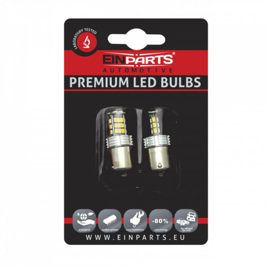 Einparts P21W LED žárovka 30x SMD 3020 oranžová – CANBUS