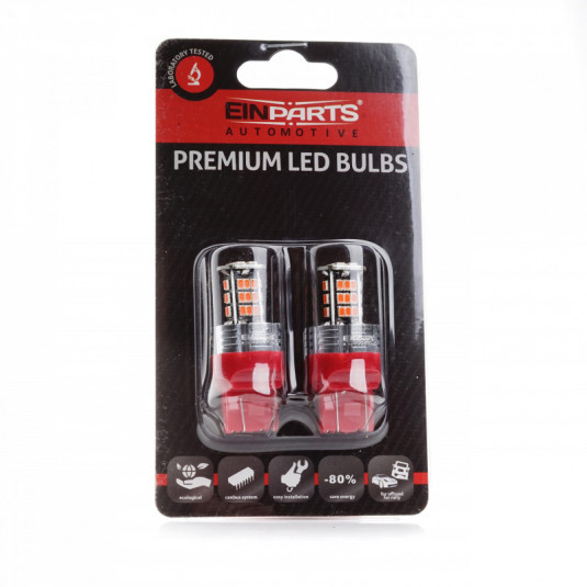 Einparts W21/5W LED žárovka 30x SMD 3020 červená CANBUS 12/24V – spolehlivé osvětlení bez chybových hlášení - Obrázek 2
