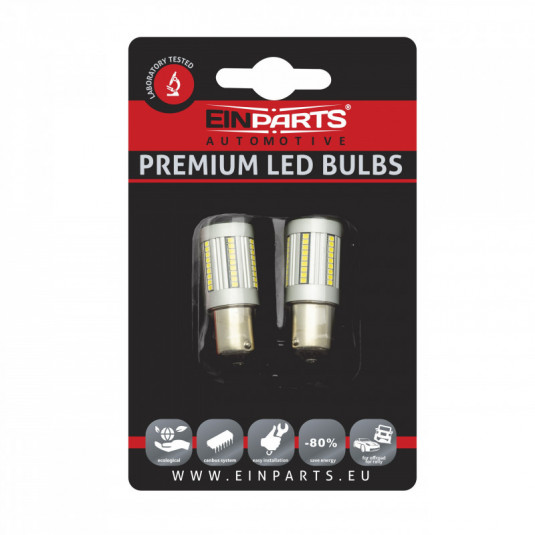 P21W LED žárovka 66x SMD 2016 červená – CANBUS