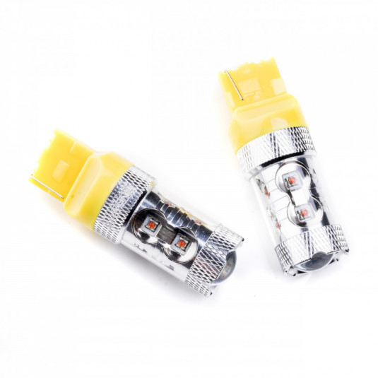 Einparts W21W LED žárovka 50W (10x Cree) oranžová 12/24V – Výkonné osvětlení pro náročné podmínky - Obrázek 2