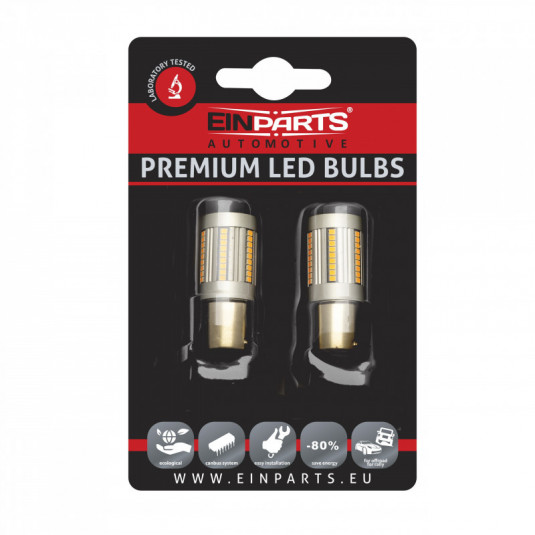 Einparts PY21W LED žárovka 66x SMD 2016 oranžová – CANBUS