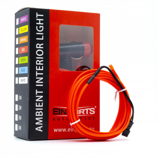 Einparts LED světlovodný pásek 2 m, červený, 12 V – dekorativní interiérové osvětlení pro auto - Obrázek 4
