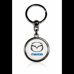 Klíčenka pryskyřičná Mazda kulatá bílá – styl a fanouškovský duch pro vaše klíče | AutoZulu