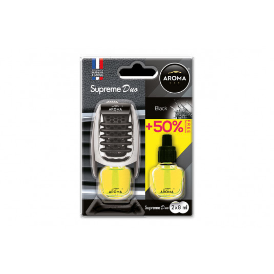 Osvěžovač vzduchu AROMA CAR SUPREME DUO BLACK – dlouhotrvající vůně až 60 dní