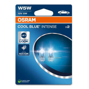 OSRAM W5W Cool Blue Intense žárovky 12V 5W – modrobílé světlo pro interiér i venkovní použití