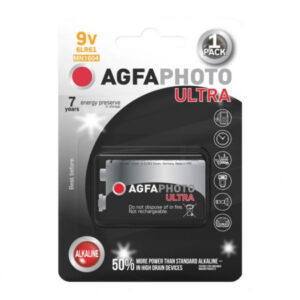 Agfa Ultra 9V alkalická baterie 1 ks – dlouhá životnost pro domácnost i cesty
