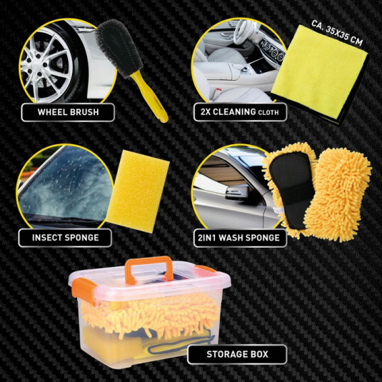 Čisticí sada na auto 6 dílů Dunlop – kompletní vybavení pro dokonalou čistotu interiéru i exteriéru