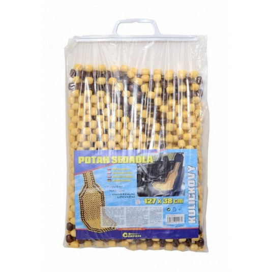 Masážní kuličkový potah sedáku 127x38 cm – přírodní dřevěné kuličky pro podporu oběhu při jízdě - Obrázek 3