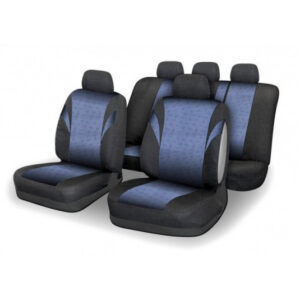 Kompletní sada potahů sedadel 9 ks POLY modré – kompatibilní s bočními airbagy | Compass
