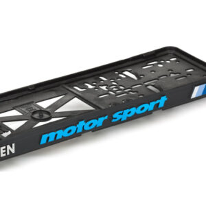 3D podložka pod SPZ s logem VW Motosport – černá s chromovým provedením