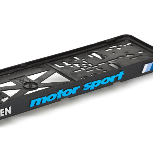 3D podložka pod SPZ s logem VW Motosport – černá s chromovým provedením
