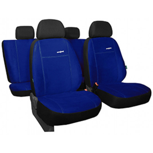Autopotahy Comfort modré z alcantary – univerzální sadu pro přední a zadní sedadla s bočními airbagy