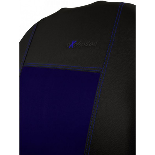 Autopotahy Exclusive Alcantara modro-černé – luxusní potahy z Alcantary a ekokůže, univerzální komplet - Obrázek 3