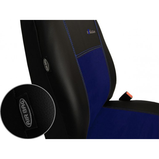 Autopotahy Exclusive Alcantara modro-černé – luxusní potahy z Alcantary a ekokůže, univerzální komplet - Obrázek 5
