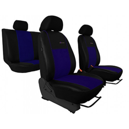 Autopotahy Exclusive Alcantara modro-černé – luxusní potahy z Alcantary a ekokůže