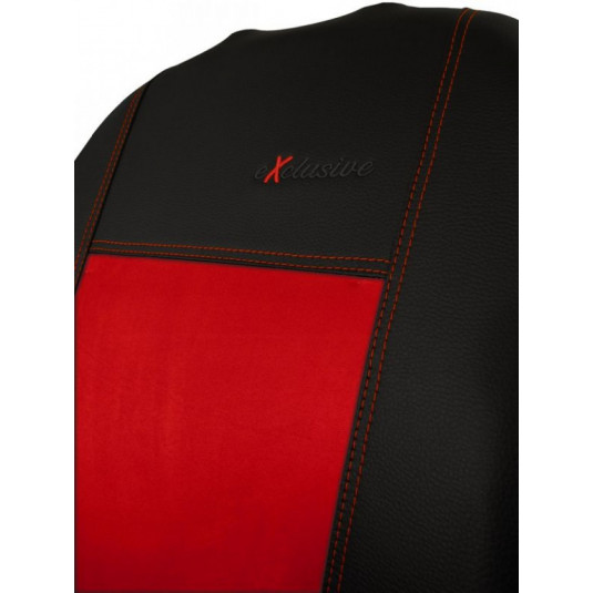 Autopotahy Exclusive Alcantara červeno-černé – luxusní potahy z Alcantary a ekokůže, kompatibilní s airbagy - Obrázek 3