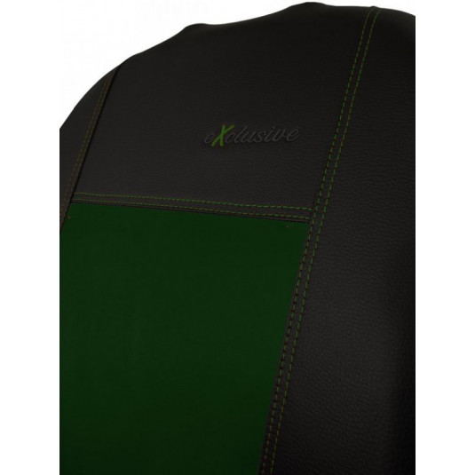 Kompletní autopotahy Exclusive Alcantara zeleno-černé – Pok-ter - Obrázek 3