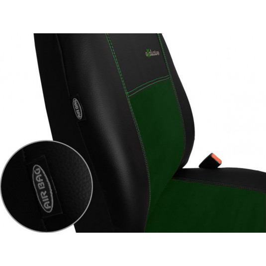 Kompletní autopotahy Exclusive Alcantara zeleno-černé – Pok-ter - Obrázek 4