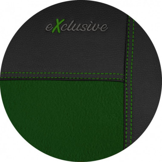 Kompletní autopotahy Exclusive Alcantara zeleno-černé – Pok-ter - Obrázek 5