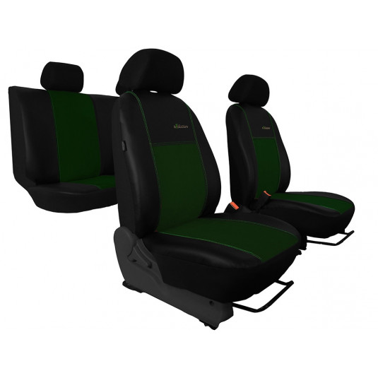 Kompletní autopotahy Exclusive Alcantara zeleno-černé – Pok-ter