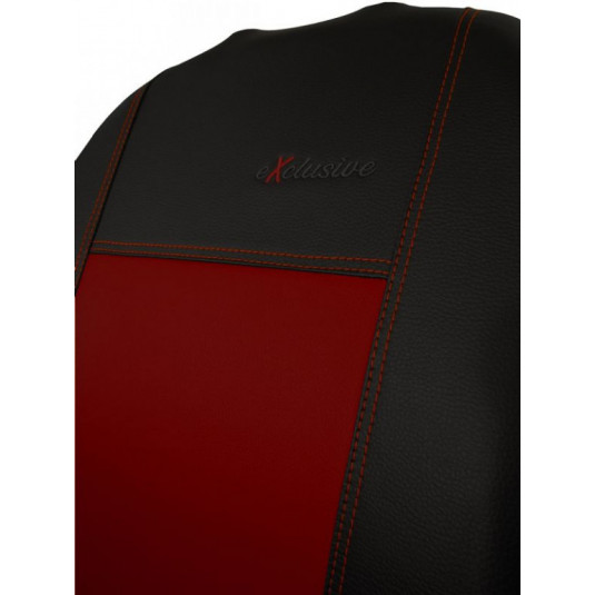 Autopotahy Exclusive Leather bordově černé z eko kůže | Pok-ter - Obrázek 2