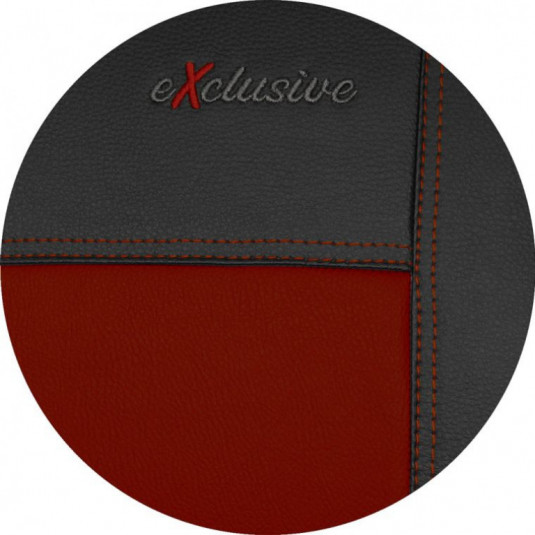 Autopotahy Exclusive Leather bordově černé z eko kůže | Pok-ter - Obrázek 3