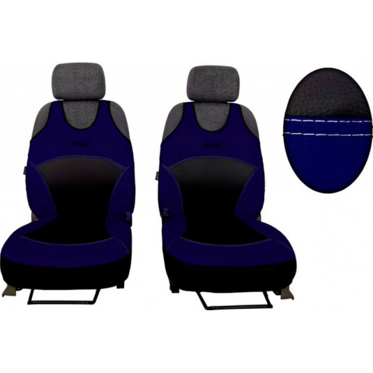 Autotrička Active Sport Alcantara A modrá – luxusní potahy pro přední sedadla s kompatibilitou airbagů