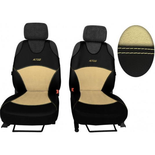 Autotrička Active Alcantara B béžové – luxusní potahy z Alcantary a eko kůže | Pok-ter