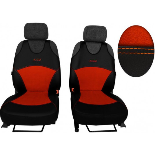 Autotrička Active Alcantara B cihlově červená – luxusní potahy s kvalitou alcantary a eko kůže