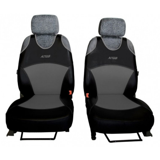 Autotrička Active Sport Leather šedé z eko kůže – odolné a snadno čistitelné potahy pro přední sedadla