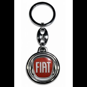 Klíčenka pryskyřičná Fiat červená kulatá – AutoZulu