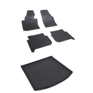 Gumové rohože a vanička do kufru pro VW Touran (2003–2010) – komplet Rigum