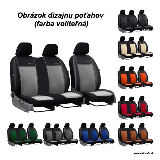 Kompletní potahy na míru pro FORD Transit Custom 2+1 VII (2013–2023) – Exclusive Alcantara a ekokůže - Obrázek 5