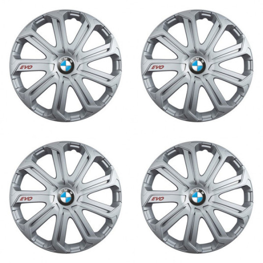 Poklice pro BMW 14 Evo silver – Chromové poklice s logem BMW od Versaco