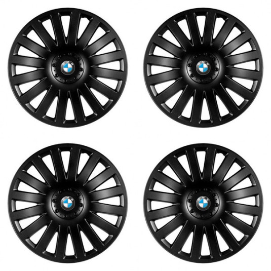 Poklice pro BMW 15 palců – Smart Black | S logem BMW | Versaco