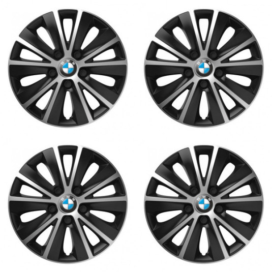 Poklice pro BMW 15 RAPIDE silver and black – S logem