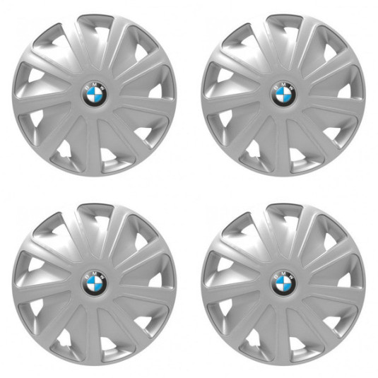 Poklice 15 palců pro BMW – Silver s logem