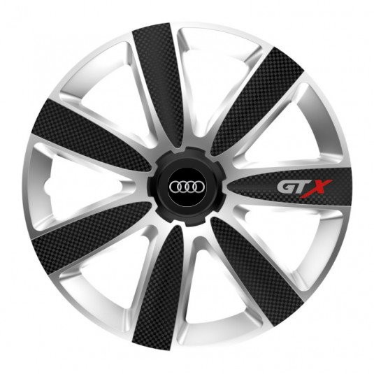 Poklice pro Audi 14 palců GTX CARBON silver/black – chrání disky a zdobí vzhled - Obrázek 2
