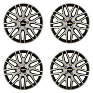 Poklice 16 palců Chevrolet Dakar NC silver and black s logem – chrání disky a zvyšují styl