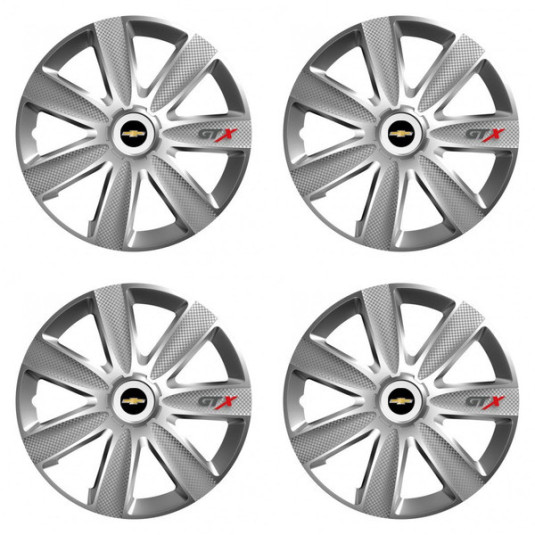 Poklice pro Chevrolet 16 palců GTX CARBON silver – chrání disky a dodají luxusní vzhled