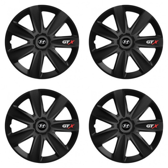 Poklice pro Hyundai 14 palců GTX CARBON black – chrání disky a zdobí vzhled