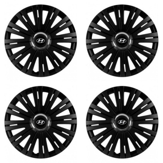 Poklice pro Hyundai 14 palců – Active RC Black | 4ks s logem | Versaco