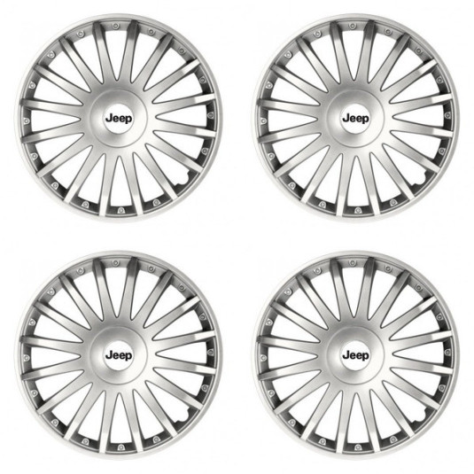 Poklice pro Jeep 15 palců CRYSTAL silver – chrání disky a zvyšují styl