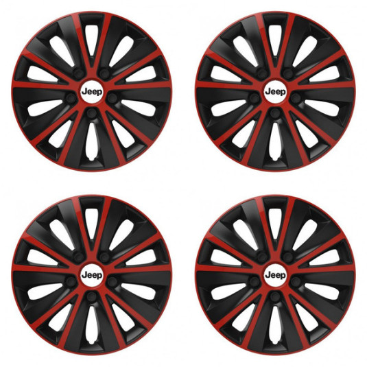 Poklice pro Jeep 16 palců RAPIDE red and black – s logem
