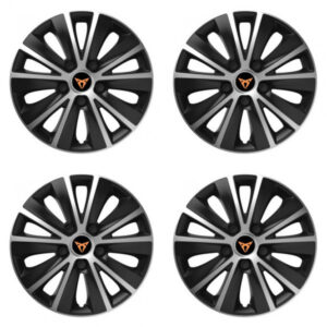 Poklice pro Cupra 15 palců – Silver & Black s logem