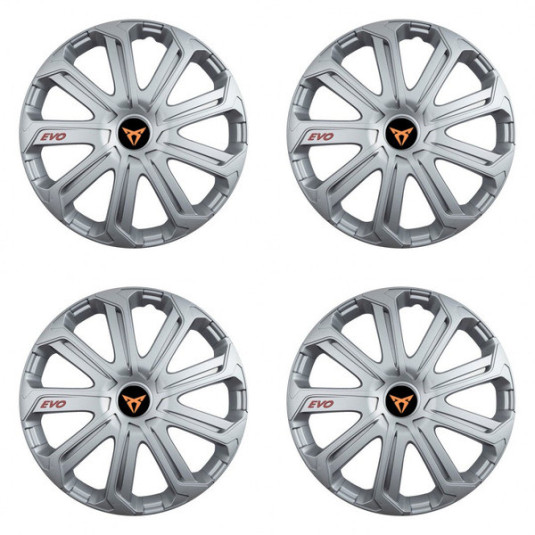 Poklice pro Cupra 16 palců Evo Silver – s logem