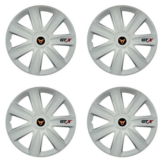 Poklice pro Cupra 16 palců GTX carbon white | S logem