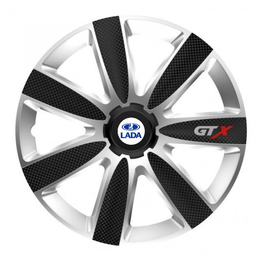 Poklice Lada 14 GTX CARBON silver/black – chrání disky a dodají vzhledu styl - Obrázek 2