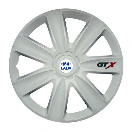 Poklice 14 palců pro Lada 14 GTX carbon white | Versaco s logem - Obrázek 2
